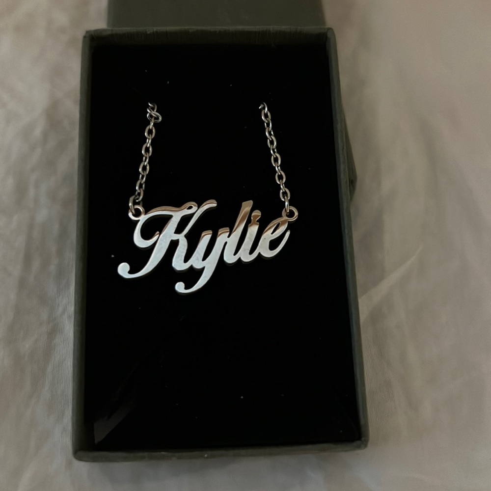 KYLIE NAME PENDANT STAINLESS STEEL NECKLACE